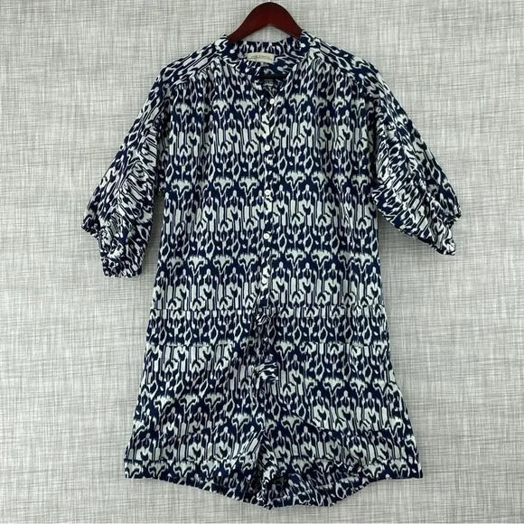 Josh Podoll Womens Size Medium short sleeve button front romper 0076 - Picture 1 of 10
